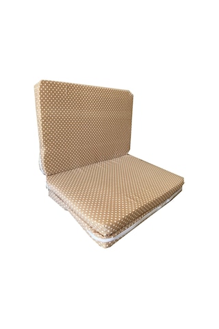 Katlanır Çocuk Yatağı Sünger Yatak Çocuk Oyun Minderi 60x120-4 Cm Kahverengi Puantiyeli