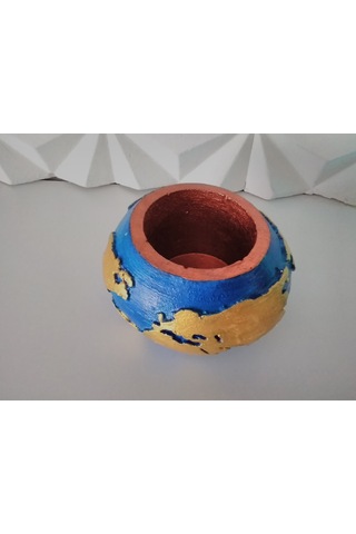 El Yapımı Özgün Tasarım Dünya Saksısı 7cm 7cm