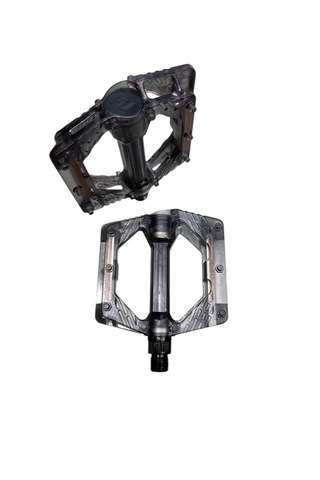 Renkli Platform Pedal Şeffaf Transparan Bilyalı Reflektörlü Bisiklet Pedalı 10x10 Cm Siyah
