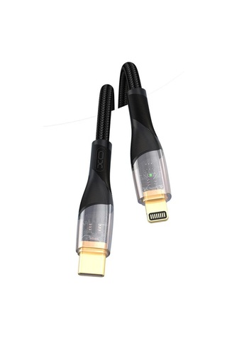 Delux Serisi Taşınabilir Ekipman İhtiyaç Lightning To Type-c Metal Uçlu Şarj Kablosu 27w