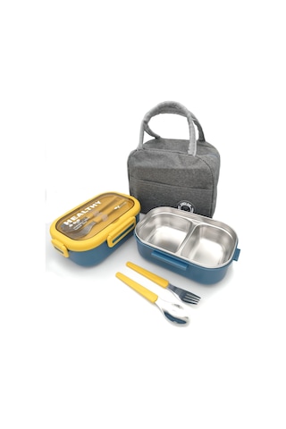 Valkyrie Isı Yalıtımlı Termal Çantalı Çelik Lunch Box Bpa Sız, Sızdırmaz, Çok Bölmeli Yemek Kabı Sarı Yeşil Yeşil