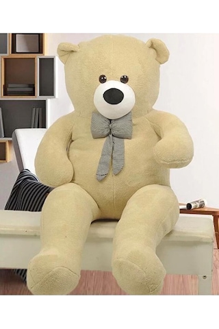 Papyonlu 180-190 Cm Dev Boy Sevimli Peluş Koca Ayı - Sevgiliye Eşe - Arkadaşa Özel Hediye Bej
