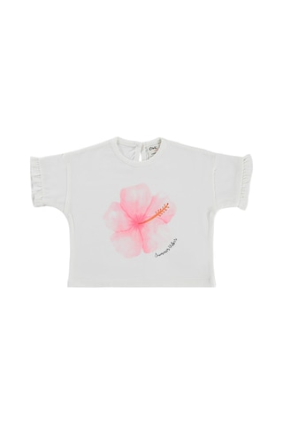 Civil Baby Summer Vibes Çiçek Baskılı 6-18 Ay Tişört - Ekru