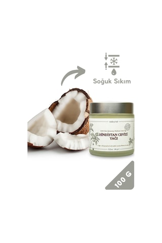 Sabunal Hindistan Cevizi Yağı - Soğuk Sıkım Ham Işlenmemiş Raw Virgin Coconut Oil 100 G