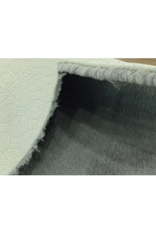 Balat Halı Dekoratif Açık Gri Peluş Yumuşak Bulut Desen Halı Açık Gri