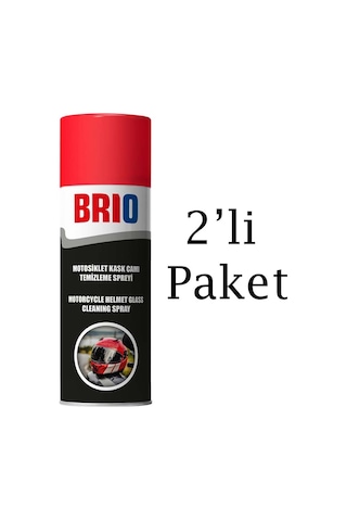 Brio Motosiklet Kask İçi, Kask Camı Temizleme Spreyi 200ml 2'li Paket