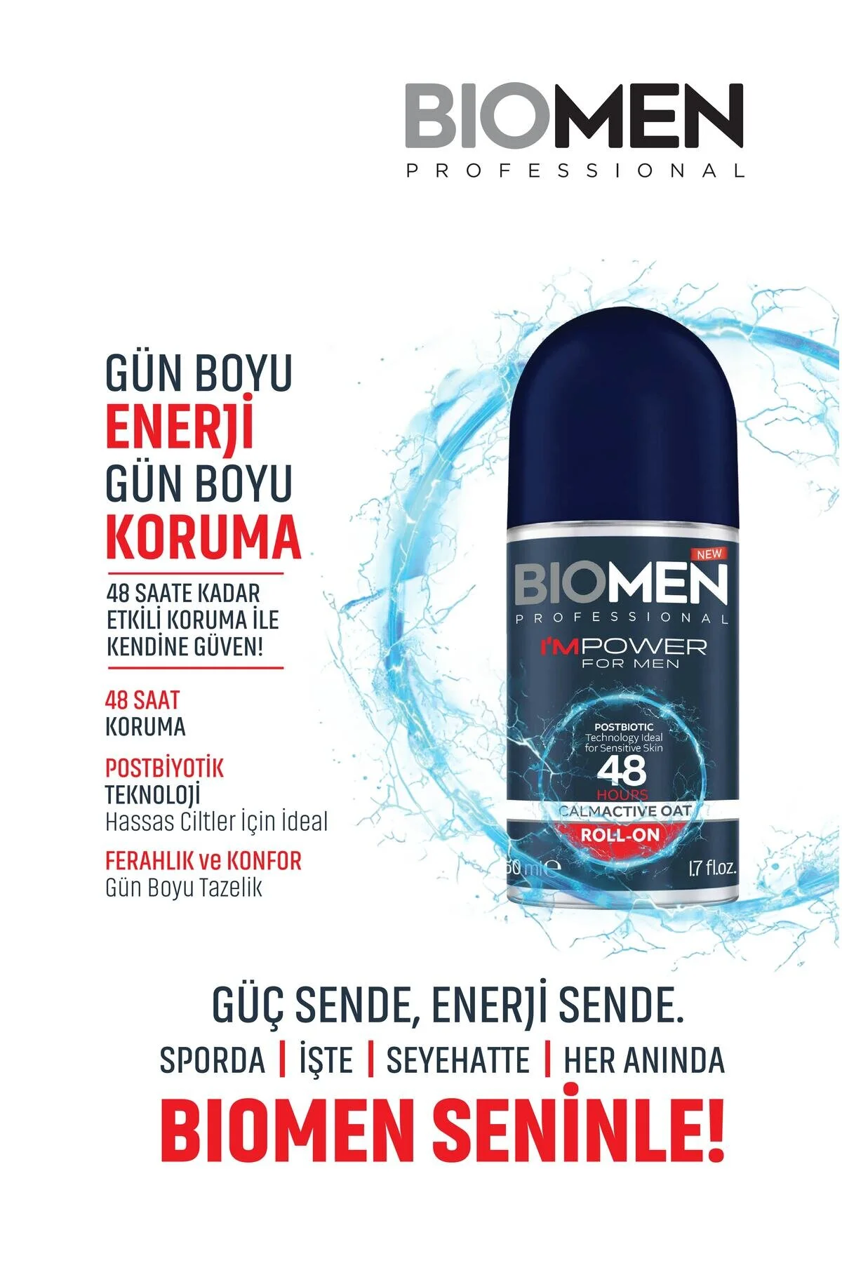 Biomen I'm Power Erkek Roll-On Deodorant 2 x 50 ML