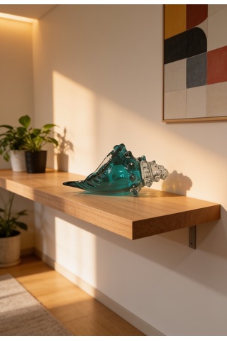 Cam Deniz Kabuğu Turkuaz 29x12x13 Cm
