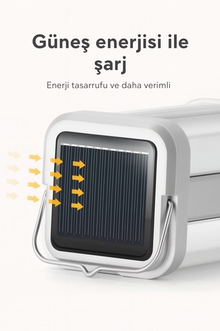 Süper Güçlü Güneş Enerjisi Ile Şarj Olabilen Solar Lamba
