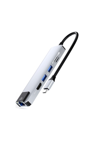 Smartgift 6 Port USB Hub Type-C Ethernet/HDMI USB 3.0 Çoklayıcı Adaptör