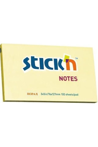 Hopax Stickn 76X127 100 Yaprak Yapışkanlı Not Kağıdı Sarı