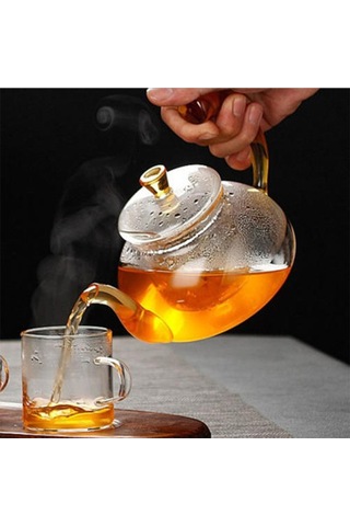 600 Ml Cam Çaydanlık Açık Kolu Pot Yaratıcılık Teaset Çay Demlik Teaware Borosilikat Cam Su Isıtıcısı Drinkware Çaydanlıklar Antrasit