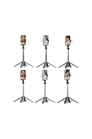 Cbtx Telefon Canlı Braketi Bluetooth Selfie Tripod, Yüksek: 104cm Alüminyum Alaşım + Çift Dolgu Işıkları