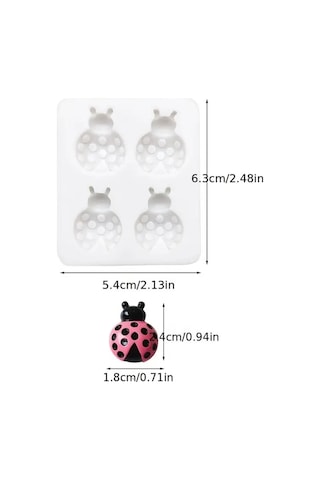 4'lü Mini Uğur Böceği Silikon Kalıp S964