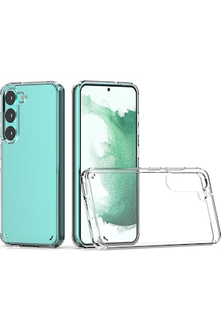 Galaxy S23 Plus Kılıf Zore Coss Şeffaf Sert Silikon Kılıf