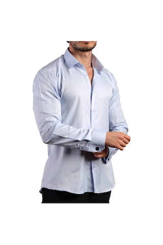 Dicotto Mavi 8 Drop Ekstra Uzun Kol Dar Kesim Micro Kumaş Kol Düğmeli Slim Fit Erkek Gömlek - 197-4 001