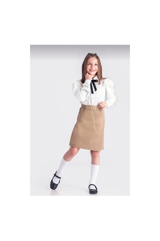 Çlm Store Kız Çocuk Ribanalı Okul Şort Eteği Bej Bej