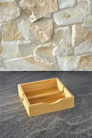 Digithome Bambu Masa Üstü Kare Yatay Peçetelik 19 Cm Kahverengi Thn76066 C1-1-18