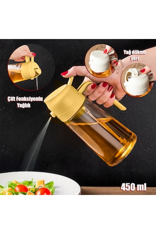 Porsima Alk-3157 Çok Amaçlı Cam Sprey Şişe Yağlık Yağdanlık Sarı