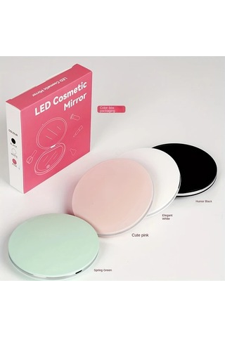 Brightnova White5x Taşınabilir Led Seyahat Makyaj Aynası Çift Taraflı 2x 5x Büyütmeli Katlanabilir Cep Boy Hediye Hazır Ahşap