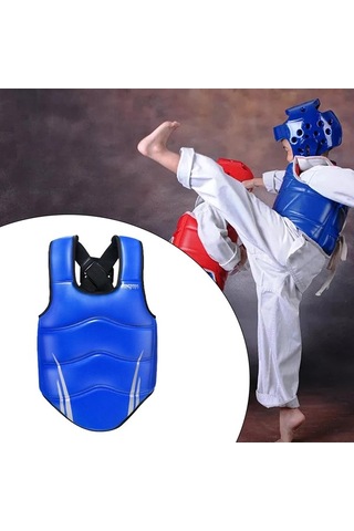 Pazly Suntek Karate Göğüs Koruyucu Elastik Boks Sporu S-mavi Mavi Mavi