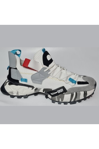 Scootland Bağlı Lastikli Triko Fashion Sport Erkek Spor Ayakkabı 19279 Beyaz