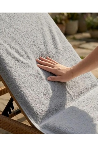 Lexroo %100 Pamuk Şezlong Havlusu Gri 75x200 Cm