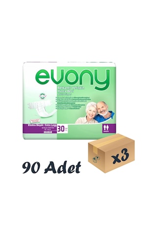Evony 6 Damla Bel Bantlı Yetişkin Hasta Bezi XL 3 x 90 Adet