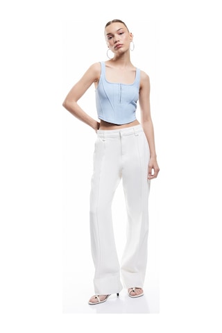 Koton Kare Yaka Korse Detaylı Kolsuz Slim Fit Crop Bluz Mavi 5sal30311ık Mavi