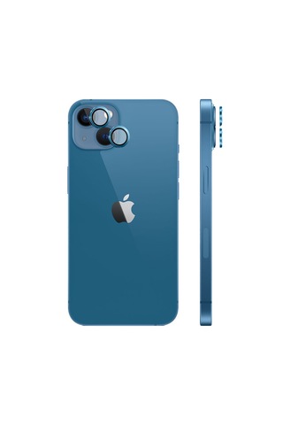 Safeus Safir Temperli Kamera Lens Koruyucu Apple Uyumlu iPhone 13 Ve Mini İle Mavi