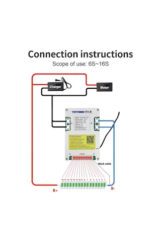TDT LifePO4 16S 48V 40A BMS Balanslı