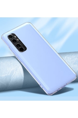 Xiaomi Mi Note 10 Lite İle Uyumlu Kılıf Şeffaf Kamera Korumalı Esnek Silikon Telefon Kılıfı Kapak