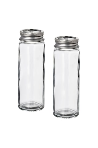 Ikea Cıtronhaj 2'li Tuzluk Ve Biberlik Seti 100 Ml 12 X 4 Cm Şeffaf Krom Metal - Şeffaf