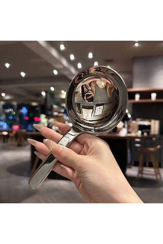 Kangvka 18-10 Paslanmaz Çelik Kısa Saplı Büyük Başlı Servis Kaşığı - Çorba, Pirinç Ve Makarna İçin Ergonomik Tasarım Diğer