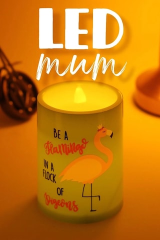 3 Lü Flamingo Led Mum Bardak Tipi Pilli Dumansız Alevli Dekoratif Yapay Mum 10 Cm Yeşil