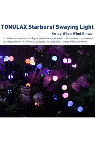 Güneş Enerjili Bahçe Işıkları - 4 Paket 10 Led Renk Değiştiren Güneş Ateş Böceği Sallanan Işıklar Dış Mekan Su Geçirmez Dekoratif Işıklar, Yard Veranda Yürüyüş Yolu Bahçe Yolu Dekorasyonu İçin Güneş E Diğer