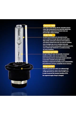 Xiyyadms Araç Farı Işık 35w D2s Zenon Ampulü 6000k Parlak Işık Çifti Paketi Çok Renkli
