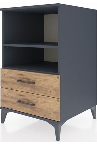 Kronos Komodin 2 Raflı 2 Çekmeceli 60x59x96 Antrasit-çam Antrasit