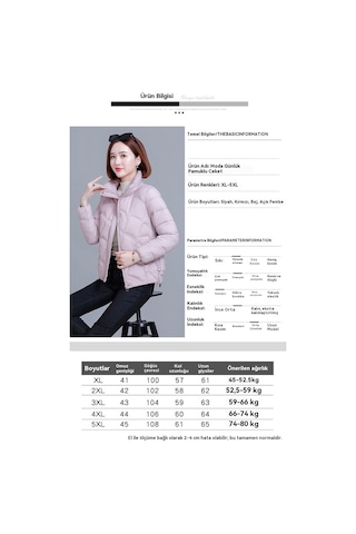 2025 Yeni Kadın Pamuklu Ceket, Kısa Model, Kore Stili, Bol Kesim, Sıcak, Dik Yaka, Küçük Beden Kırmızı