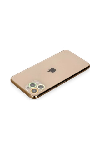 iPhone Uyumlu 11 Pro Renkli Kamera Lens Koruma Cam - Sarı-turuncu Çok Renkli
