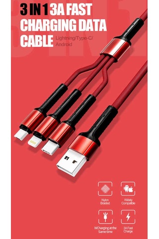 Siyah Lc93 3 İn 1 Usb Kablo-zore