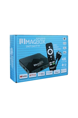 Magbox Magroid Infinty 64 Gb Hdd 4 Gb Ram Bluetooth 5g Wifi Ses Komut Kumandalı Android Tv Box