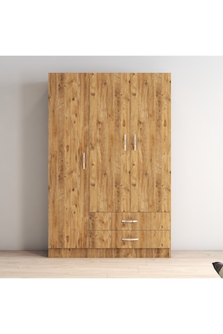 tanmob 3 Kapılı Iki Çekmeceli Geniş Gardrop Çam - Grd0502