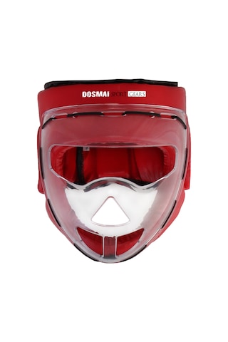 Dosmai Mika Yüz Korumalı Kick Boks Muay Thai Maç Kaskı Kırm Ko372 Kırmızı