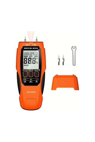 Motion003 1 Adet Mavi Aınodıs Yüksek Hassasiyetli Dijital Ahşap Nem Ölçer Çift Sond Lcd Ekran Abs Malzeme