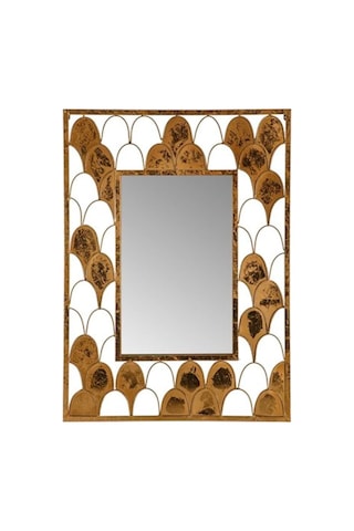 Vitale Yaldızlı Duvar Aynası 80 Cm Ak.Ga0020 Altın - Beyaz