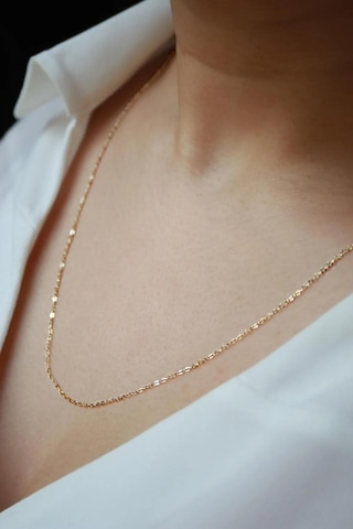 Diamine 14 Ayar Altın Kalın Aynalı Forse Zincir Kolye