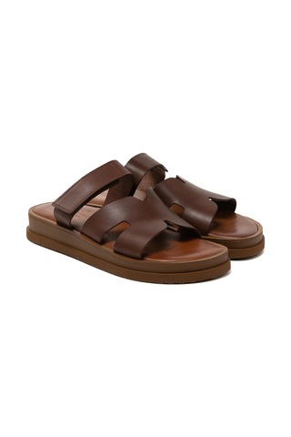 148 Brown Terlik Kadın 26224 Myconian 2025 Greek Sandal Kahverengi
