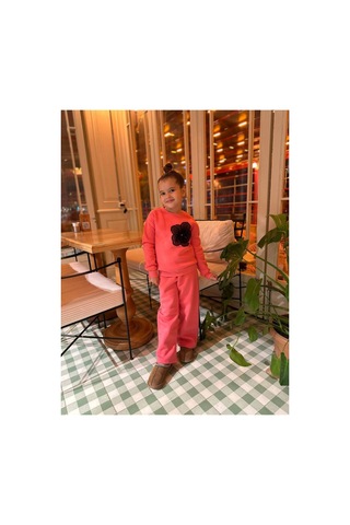 Yale Kids Kız Çoçuk Çiçek Tasarım 2 Li Takım Pembe