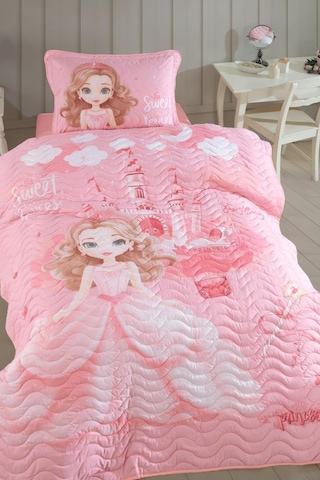 Clasy Ranforce Yatak Örtüsü Tek Kişilik Sweet Princess V1 Pudra